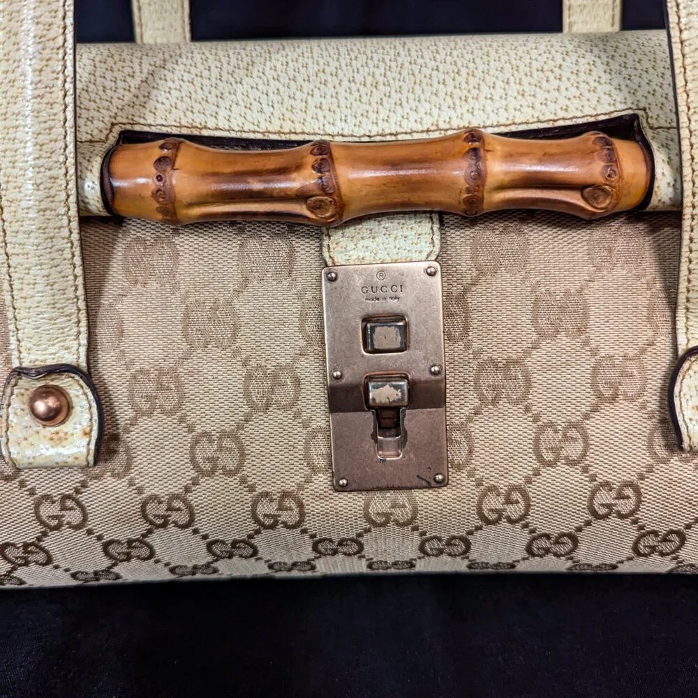 GUCCI Bamboo 1947 Bullet Bag - Off White - Picture 6 of 16